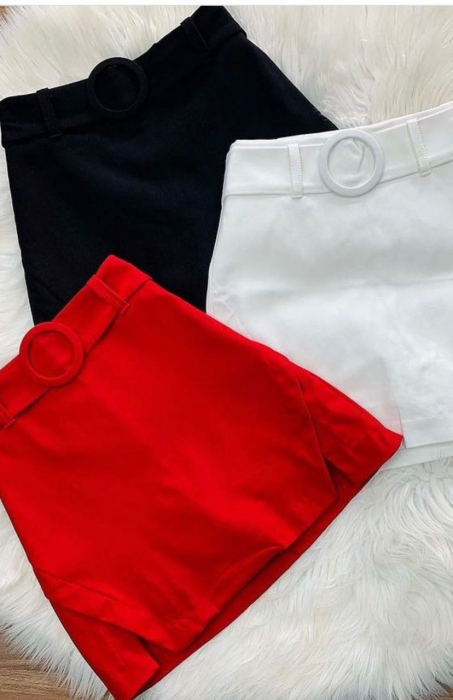 Short Saia Com Cinto Bengaline